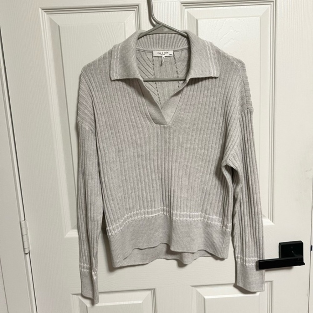 Rag & Bone collared preppy wool blend pullover sweater size XS